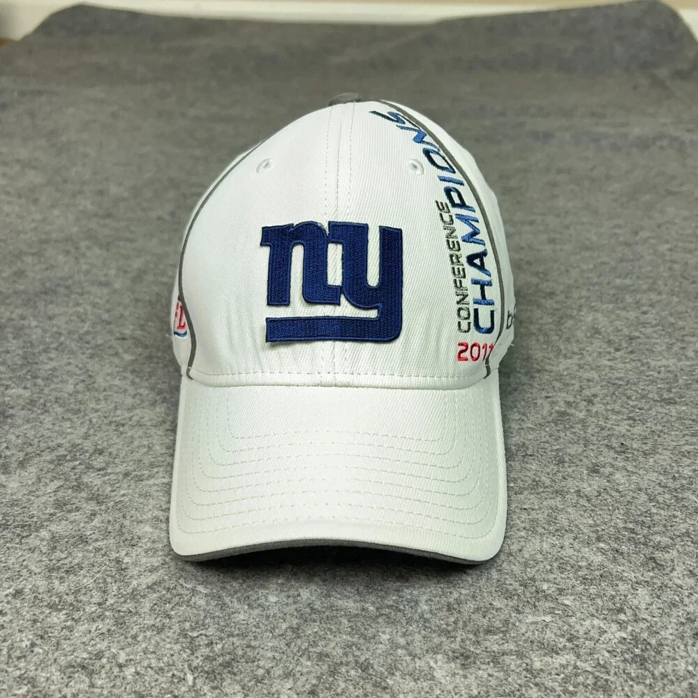 New York Giants Mens Hat One Size Flex White Super Bowl XLVI 2011 Football Cap ^